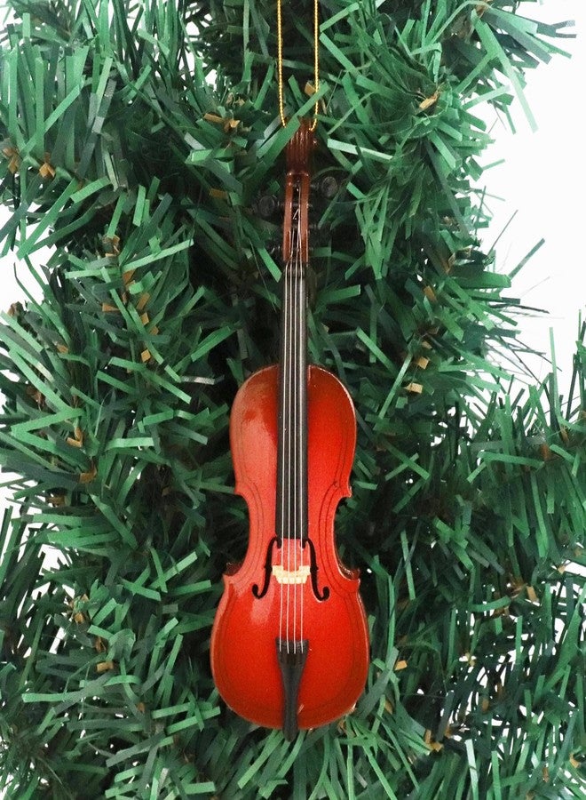 Dselvgvu 4.69" Wooden String Miniature Cello Hanging Ornament Mini Musical Instrument Replica Music Birthday Gifts Holiday Tree Home Decoration Display Ornament Model (4.69" Cello) - Image 2